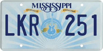 MS license plate LKR251