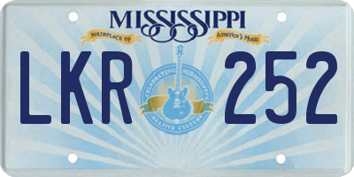 MS license plate LKR252
