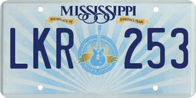 MS license plate LKR253