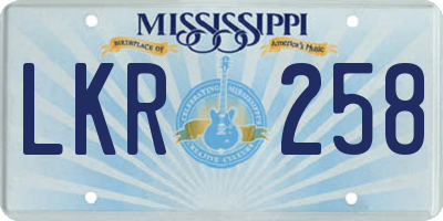 MS license plate LKR258