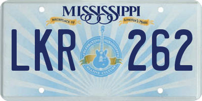 MS license plate LKR262