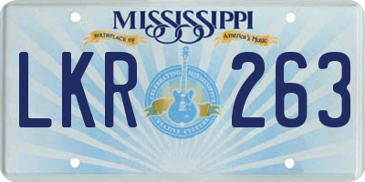 MS license plate LKR263