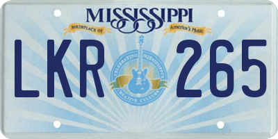 MS license plate LKR265