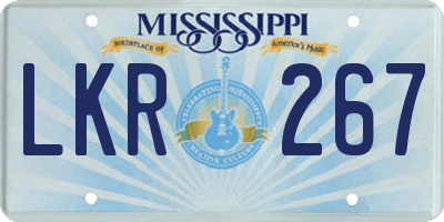 MS license plate LKR267