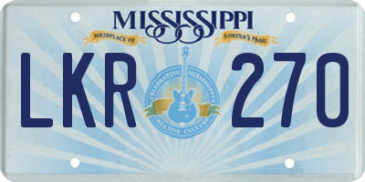 MS license plate LKR270