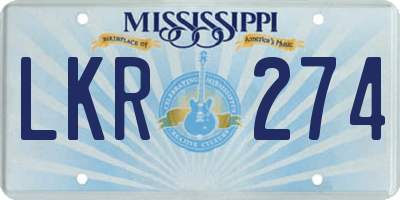 MS license plate LKR274