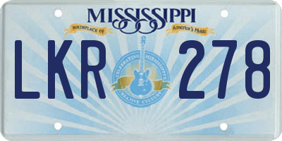 MS license plate LKR278