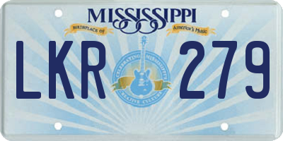 MS license plate LKR279