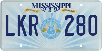 MS license plate LKR280