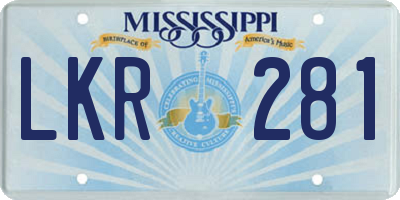 MS license plate LKR281