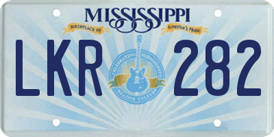 MS license plate LKR282
