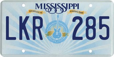 MS license plate LKR285