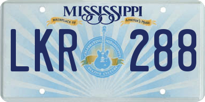 MS license plate LKR288
