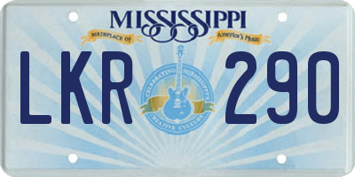 MS license plate LKR290
