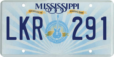 MS license plate LKR291