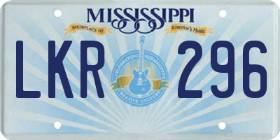 MS license plate LKR296