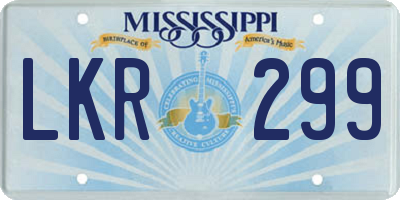 MS license plate LKR299