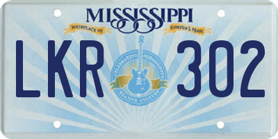 MS license plate LKR302