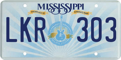 MS license plate LKR303