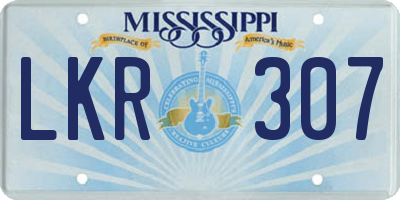 MS license plate LKR307