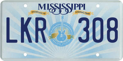 MS license plate LKR308