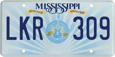 MS license plate LKR309