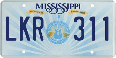 MS license plate LKR311