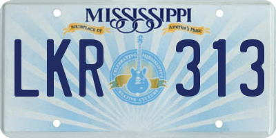 MS license plate LKR313