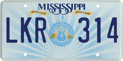 MS license plate LKR314