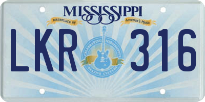 MS license plate LKR316