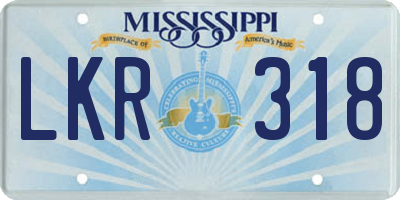 MS license plate LKR318