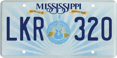 MS license plate LKR320