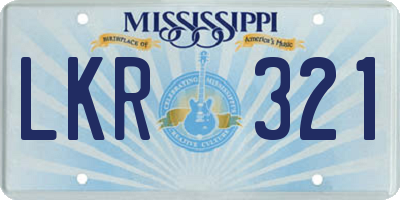 MS license plate LKR321