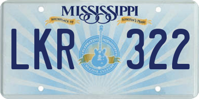 MS license plate LKR322