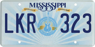 MS license plate LKR323