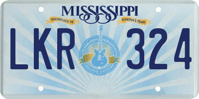 MS license plate LKR324