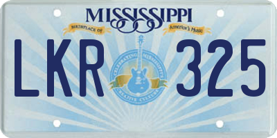 MS license plate LKR325