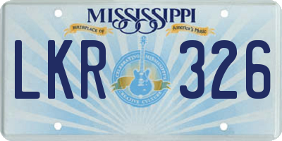 MS license plate LKR326