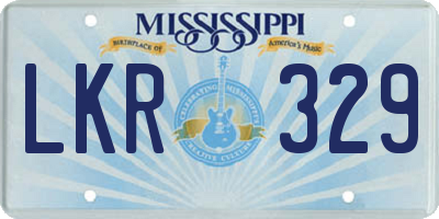 MS license plate LKR329