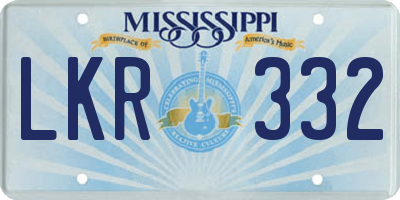 MS license plate LKR332