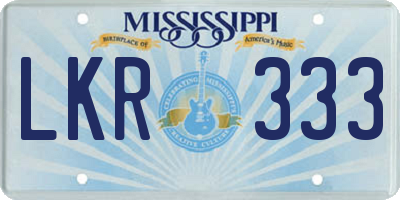 MS license plate LKR333