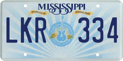 MS license plate LKR334
