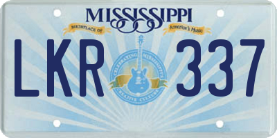MS license plate LKR337
