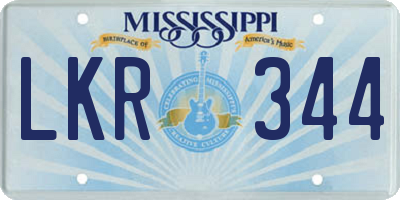MS license plate LKR344