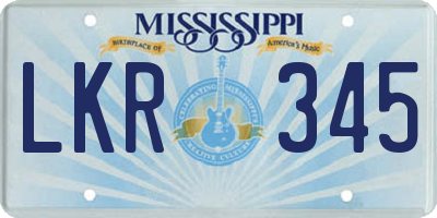MS license plate LKR345