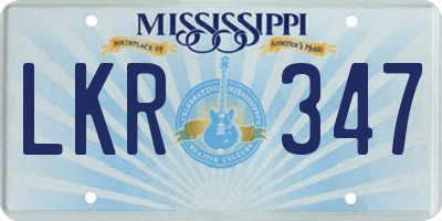 MS license plate LKR347