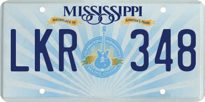 MS license plate LKR348