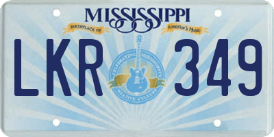MS license plate LKR349