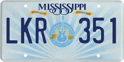 MS license plate LKR351