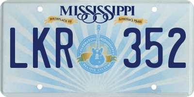 MS license plate LKR352